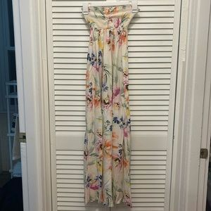 strapless floral maxi dress
